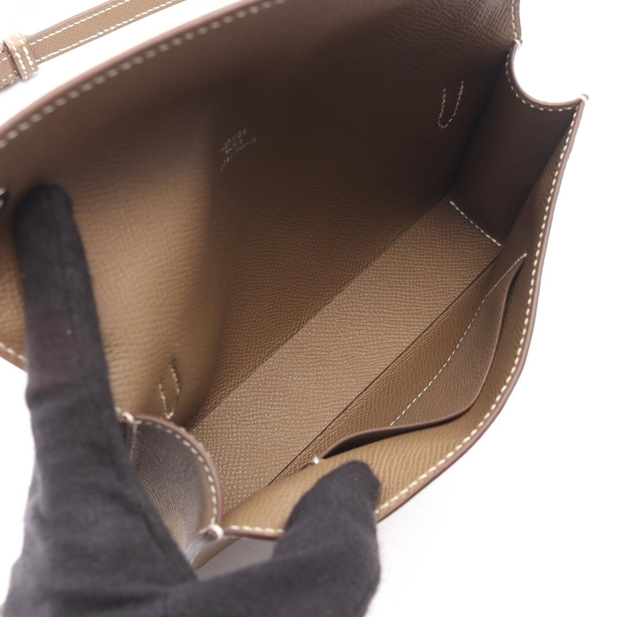 HERMES Hermes Snap To Go Etoupe Grey Shoulder Bag Gray Epsom Other Epsom 2120900136116