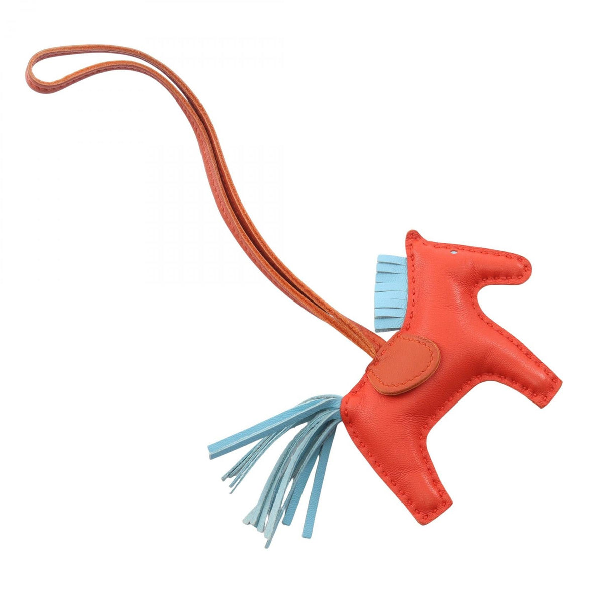 HERMES Rodeo PM Capucine Celeste Carnelian charm Red/Bordeaux/Blue Agneau milo Other Agneau milo 2107400259842
