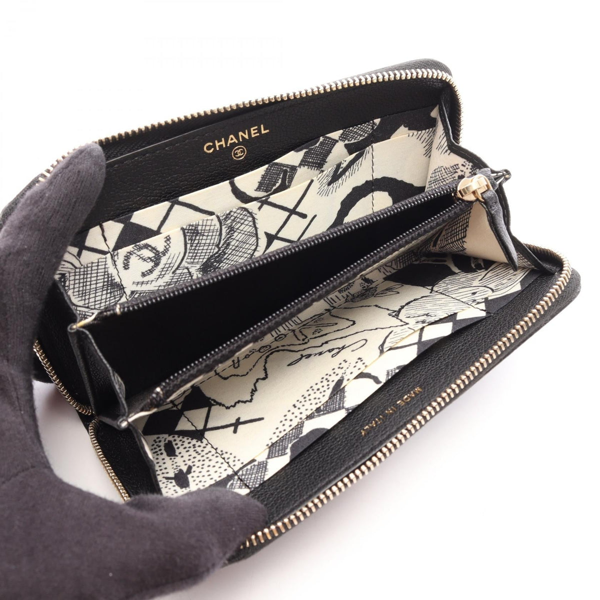 CHANEL Black COCO Mark leather 2104102534765