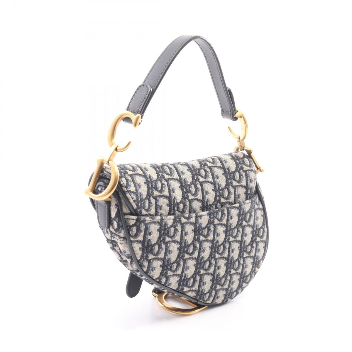 Christian Dior Mini Saddlebag in Oblique Jacquard Handbag Beige/Navy canvas�leather M0456CTZQ 2101220162290