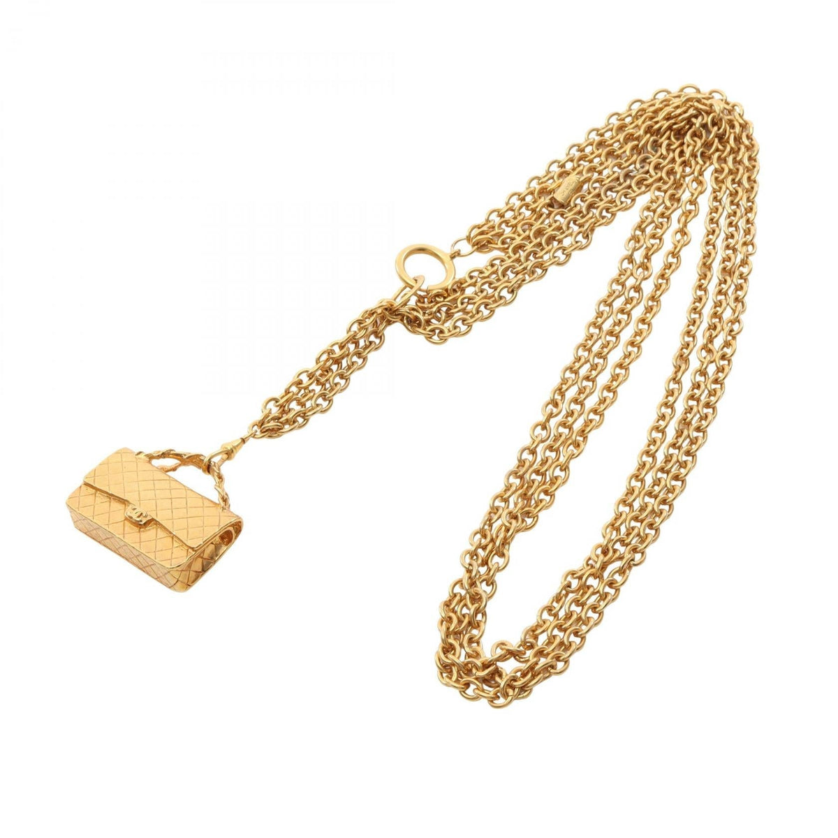 CHANEL Gold Matelasse bag motif Gold Plated 2101219393285