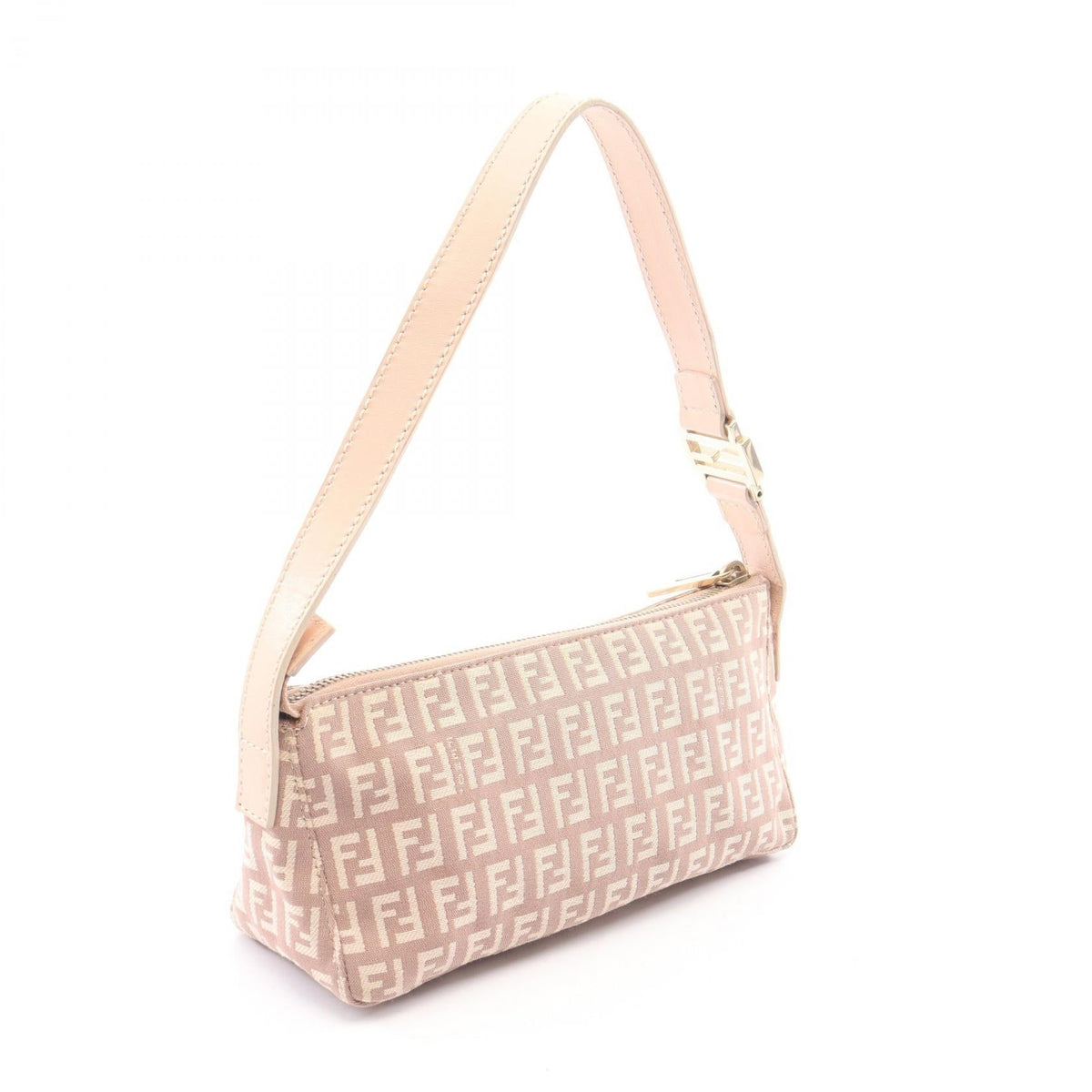 FENDI Zucchino accessory pouch Handbag Pink canvas�leather 8BR443 2101220147419