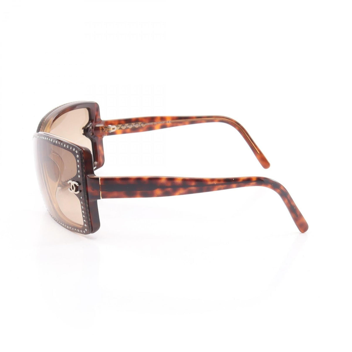 CHANEL Brown COCO Mark Gradient Lens Tortoiseshell Pattern Other Plastic / Rhinestone 5065-B 2101220147389