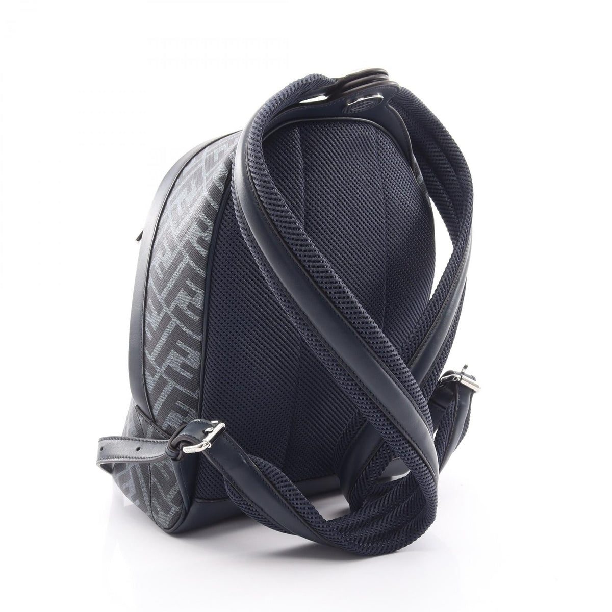 FENDI Diagonal Chiord Small Rucksack Backpack Navy PVC coated canvas leather 7VZ077ASICF1O97 2101220143312