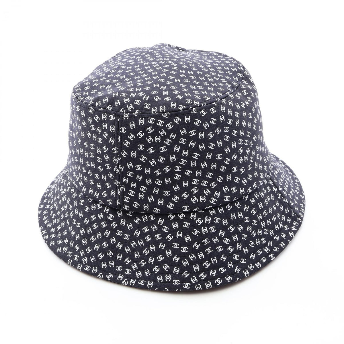 CHANEL Black/White COCO Mark all-over print bucket Nylon 2101220191795