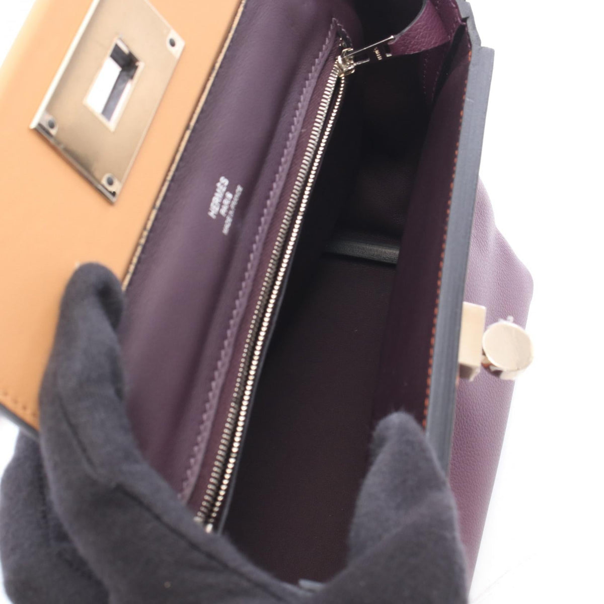 HERMES 24/24 Vanquatre Vanquatre 21 Mini Cassis Chai Brique 2WAY Handbag Purple/Brown/Bordeaux Evercolor leather Other Evercolor leather 2101220193164