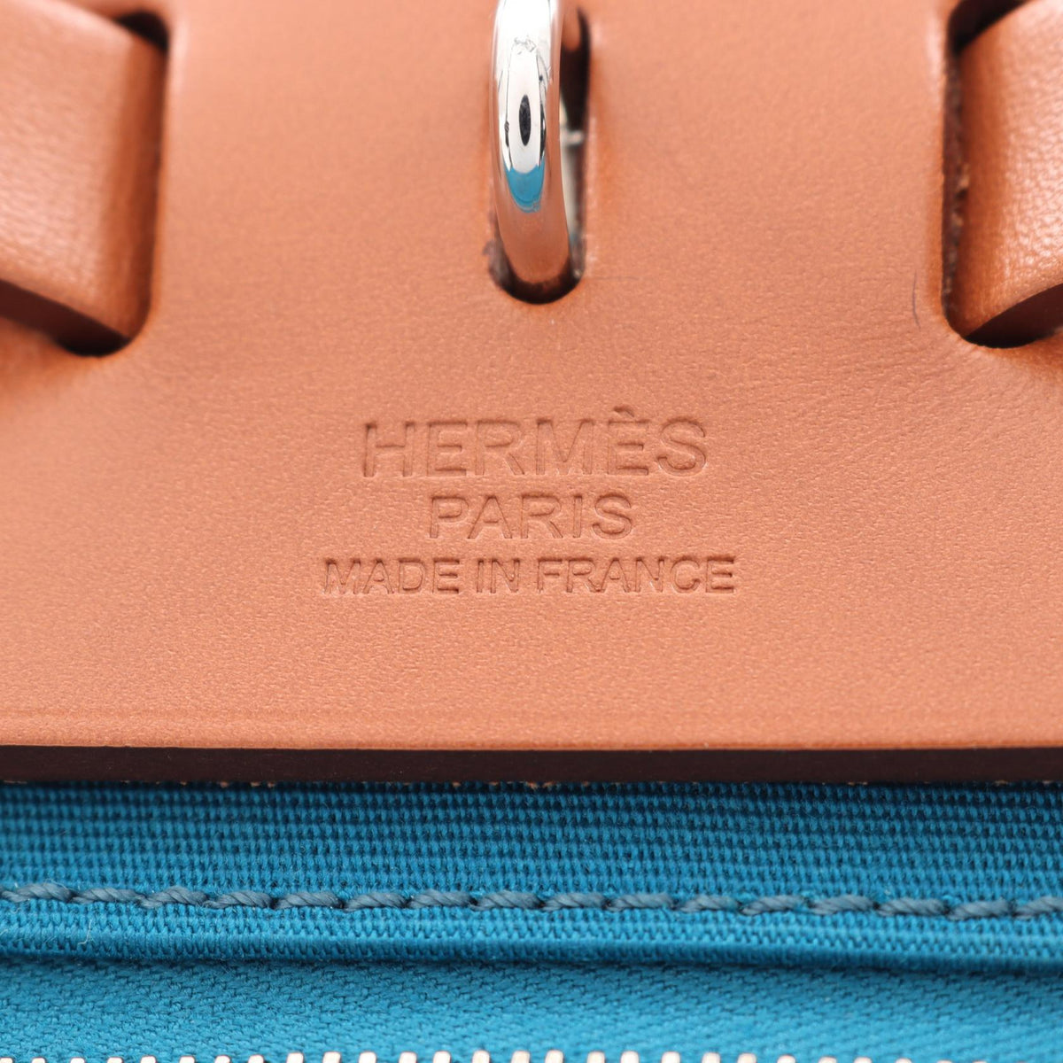 HERMES Aerbag Zip PM Blue de galice 2WAY Handbag Blue/Brown Toile officier Other Toile officier / Vache leather hunter 2101220162511
