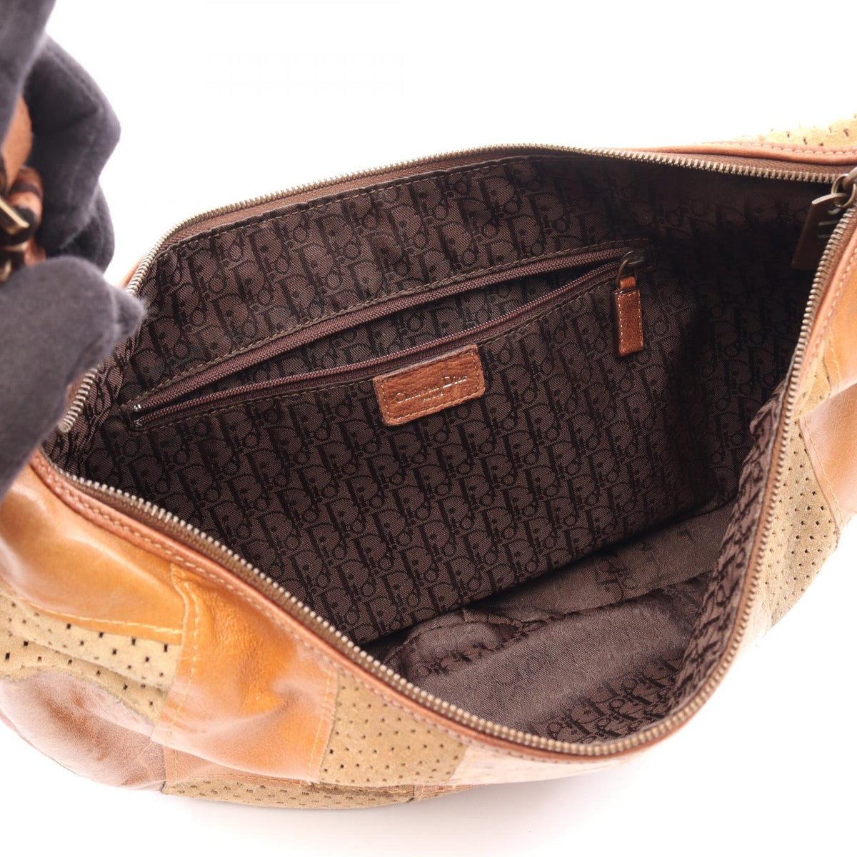 Dior patchwork Shoulder Bag Brown/Multicolor leather�Suede 2101220152482