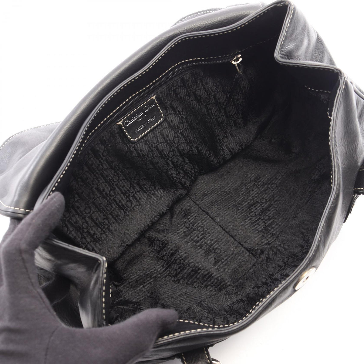 Dior CD logo Handbag Black leather 2101220153250