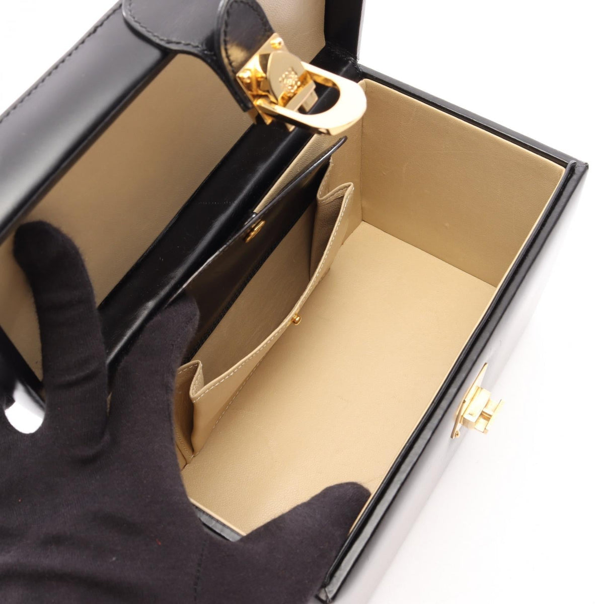 LOEWE anagram Handbag Black leather 2101220153380
