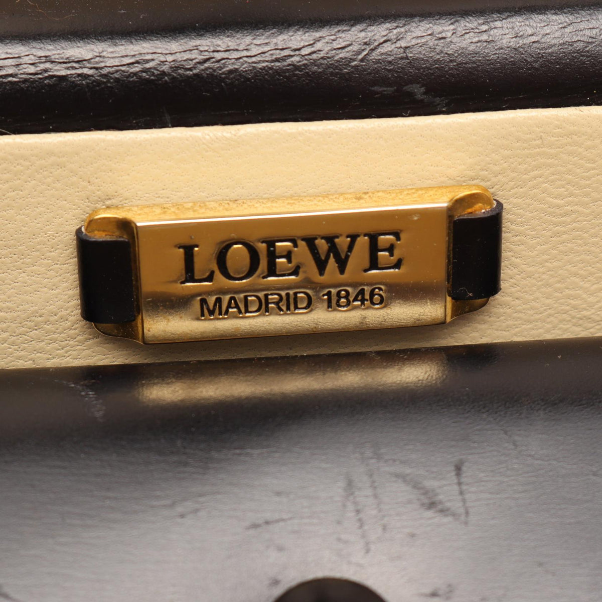 LOEWE anagram Handbag Black leather 2101220153380