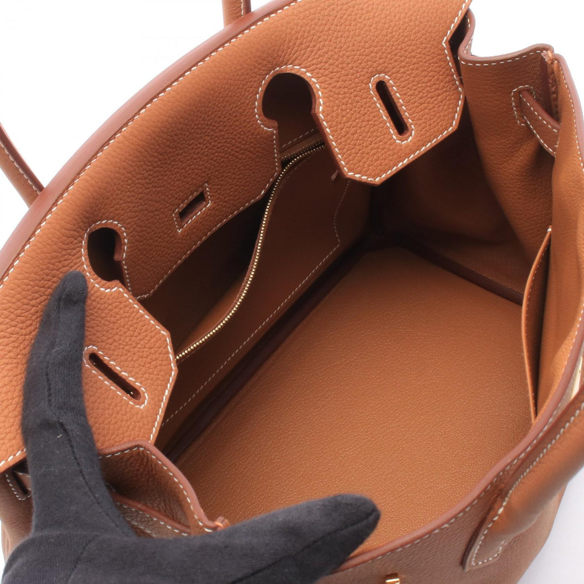 HERMES Birkin 30 Gold Handbag Brown Togo leather Other Togo leather 2104102538879