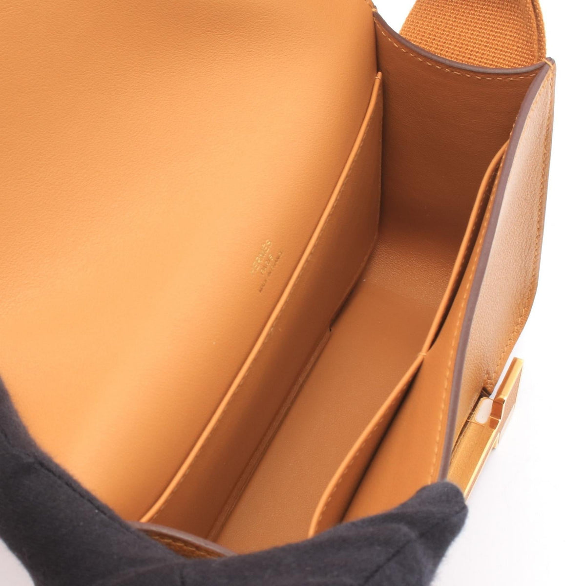 HERMES Geta Sesame Shoulder Bag Brown Chevre Other Chevre 2104102539012