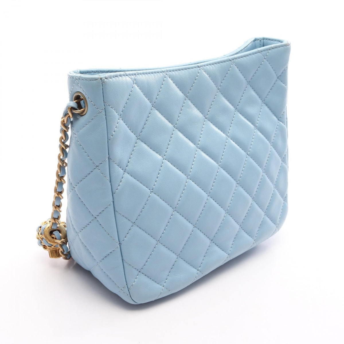 CHANEL Blue Matelasse small hobo bag Lambskin (sheep leather) AS3259 2120100037718