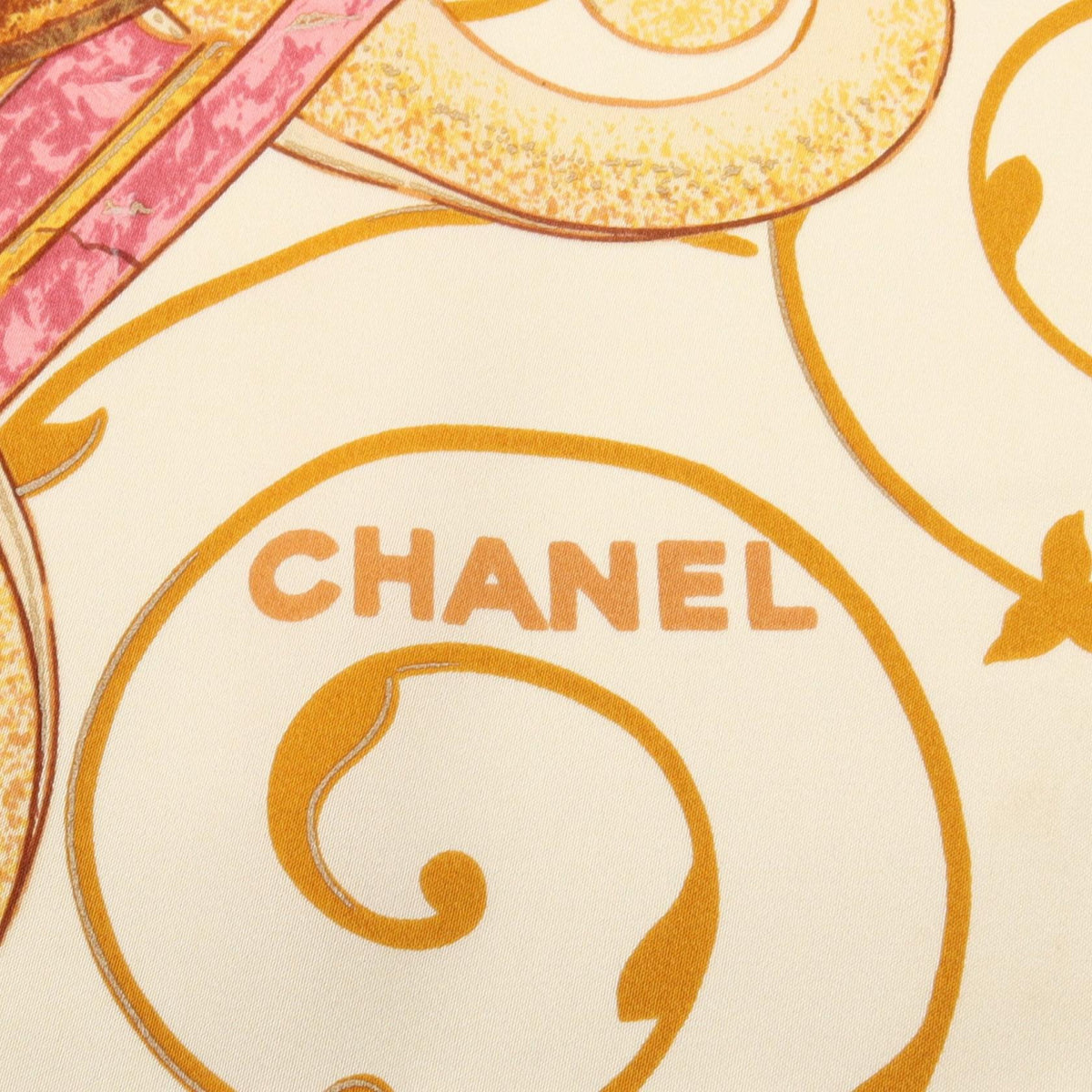 CHANEL Yellow/Multicolor COCO Mark floral pattern silk 2104102535939