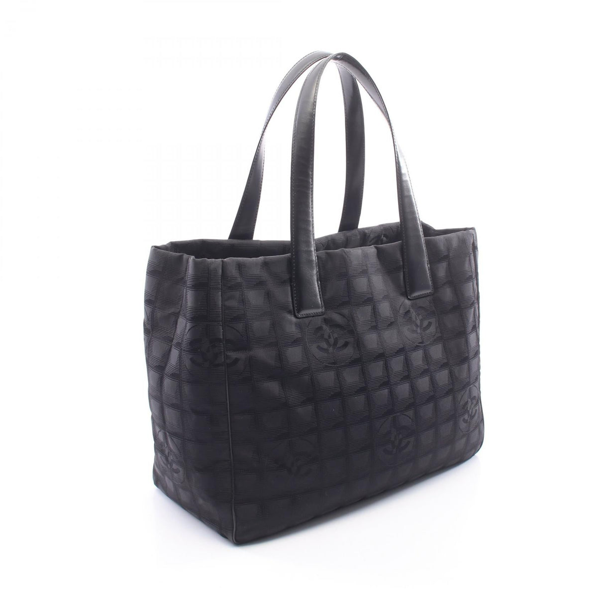CHANEL Black New Travel Line MM leather Nylon canvas 2101220137236