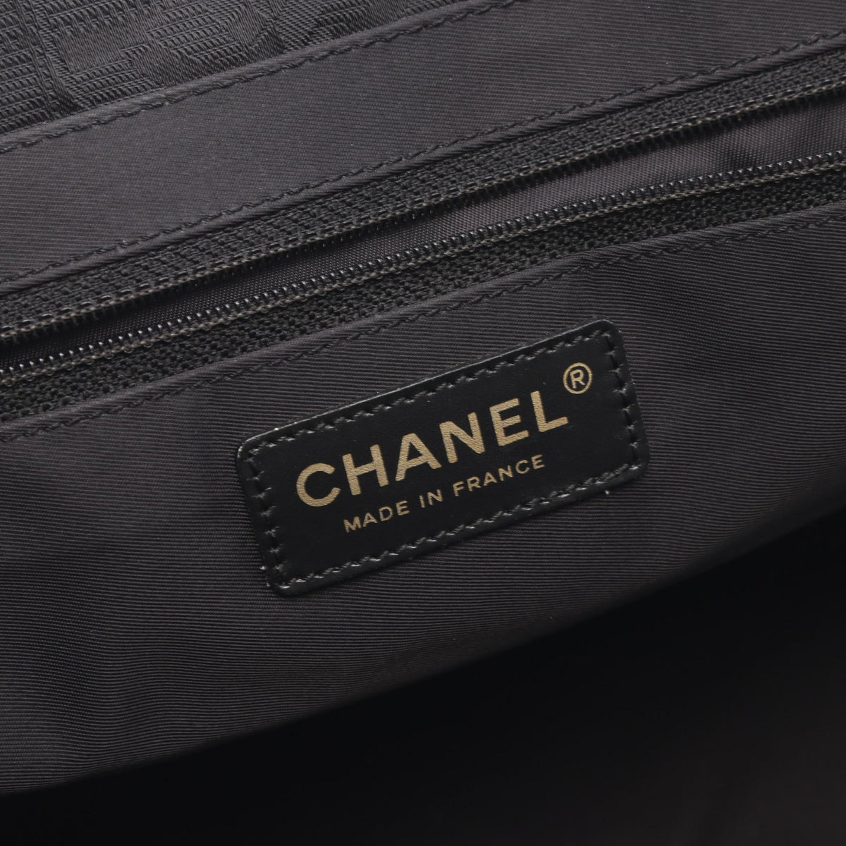 CHANEL Black New Travel Line MM leather Nylon canvas 2101220137236