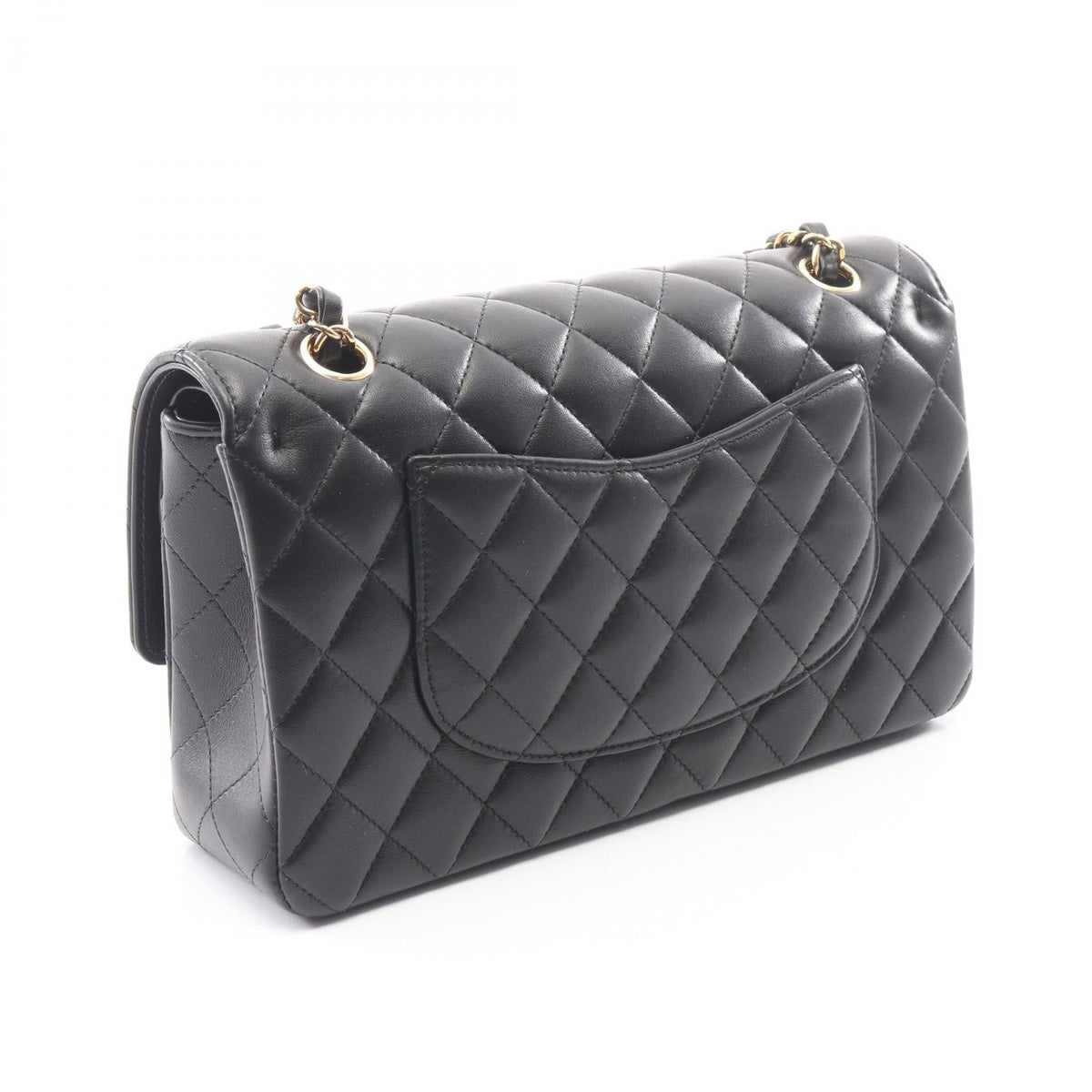 CHANEL Black Matelasse W-flap space icon Lambskin (sheep leather) A01112 2120800033461