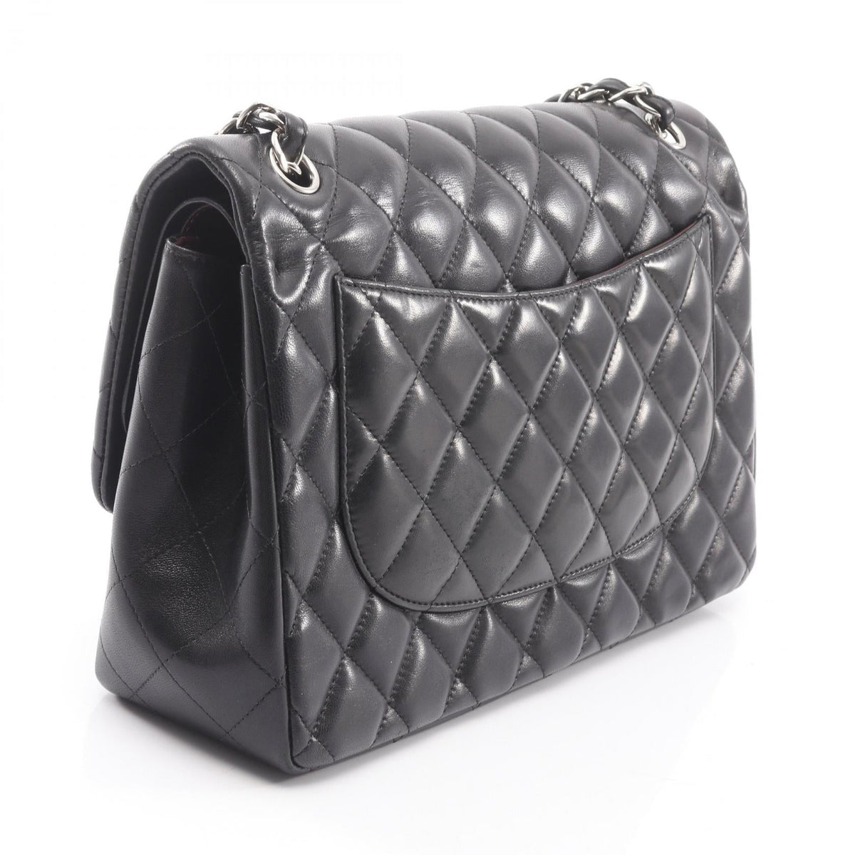 CHANEL Black Deca Matelasse 30 Classic Large W Flap Lambskin (sheep leather) 2104102509657