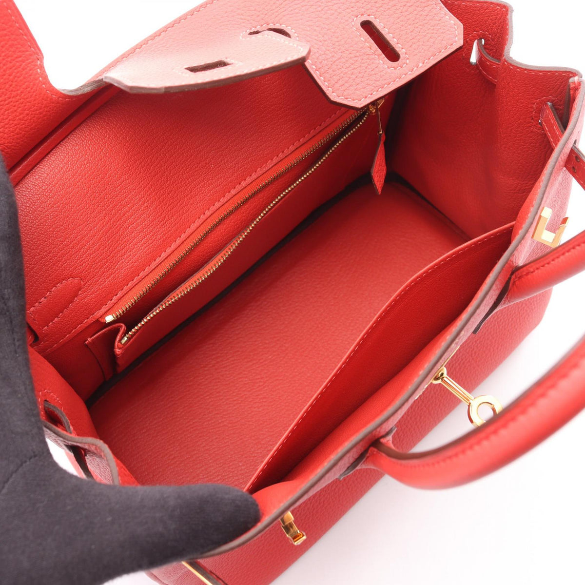 HERMES Birkin 25 HandbagRouge pivoine Rouge pivoine Red Togo leather leather Togo leather 2104102473828