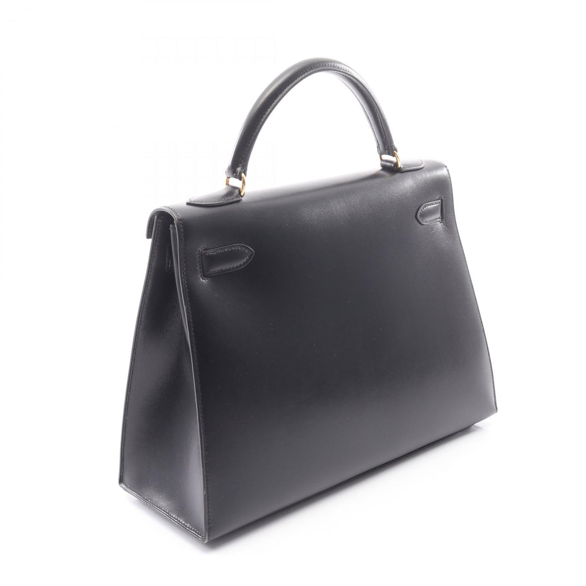HERMES Kelly 32 outer stitch 2WAY Handbag Black Box calf leather Calfskin (cowhide) 2121400014638