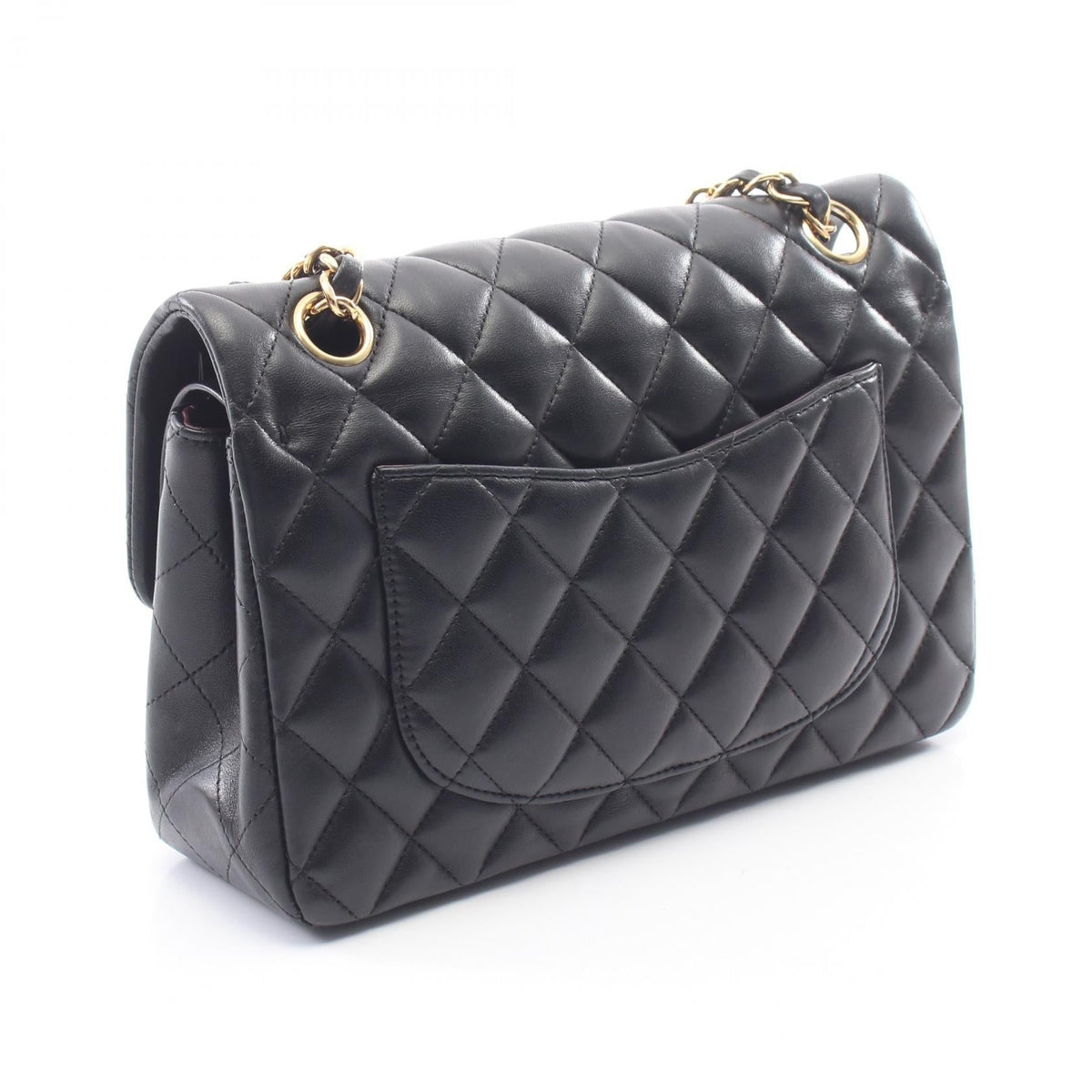 CHANEL Black Matelasse W flap Lambskin (sheep leather) A01113 2101220157456