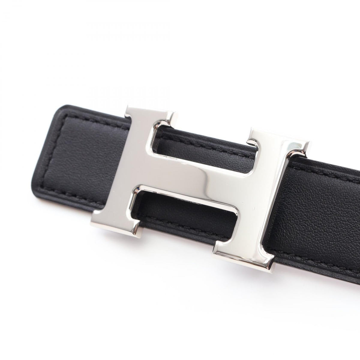 HERMES Mini Constance H-belt Etoupe Grey Reversible belt Gray/Black leather 2100301256828