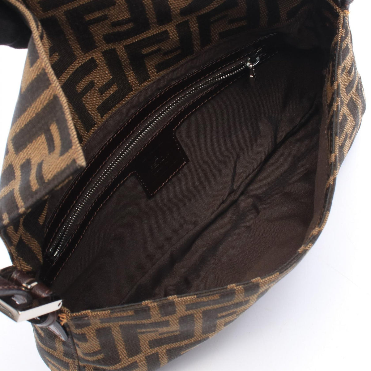 FENDI Mamma bucket Zucca Handbag Brown/Black canvas leather 2101219911052