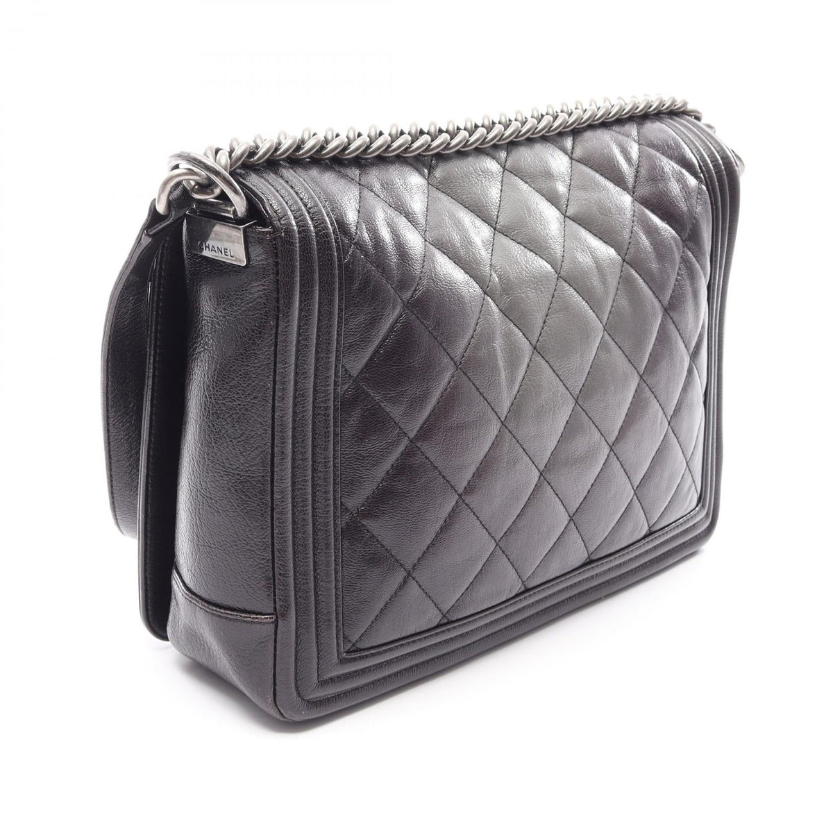 CHANEL Black/Gray Boy Chanel Large Matelasse Gradient leather A92193 2101219860992