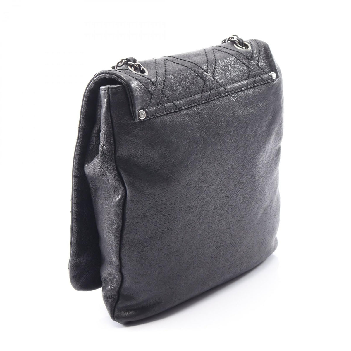 CHANEL Black Diamond stitch leather 2101219722290