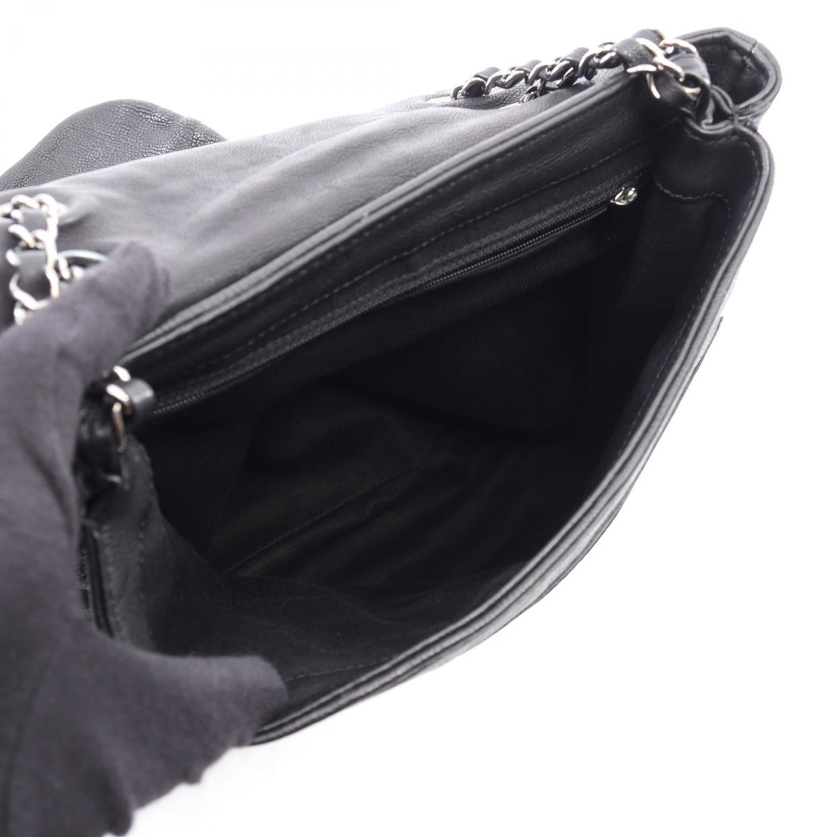 CHANEL Black Diamond stitch leather 2101219722290