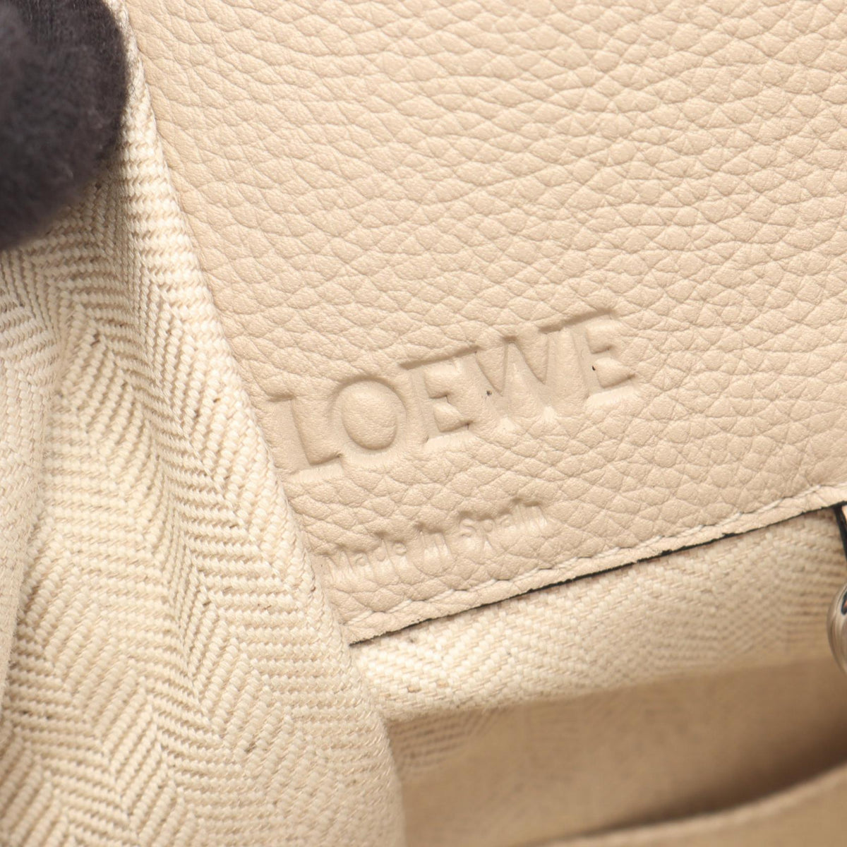LOEWE HAMMOCK SMALL (2-Way Hammock) Handbag Beige leather 2118300094846