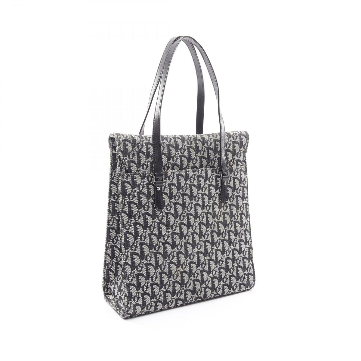 Dior Trotter saddle Tote Bag Gray/Black canvas�leather 2101220153229