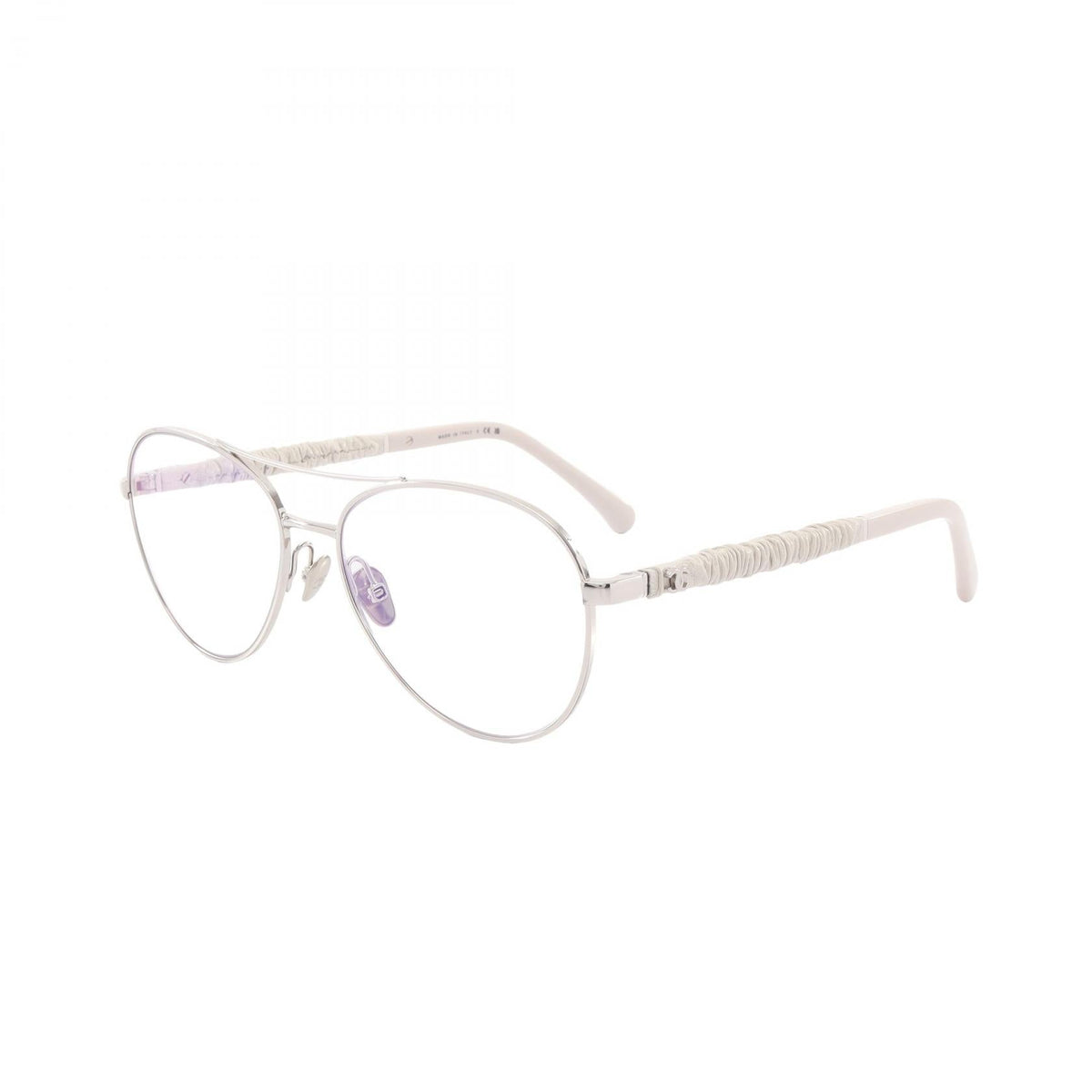 CHANEL Silver/White COCO Mark leather Metal / Plastic 2101220146955