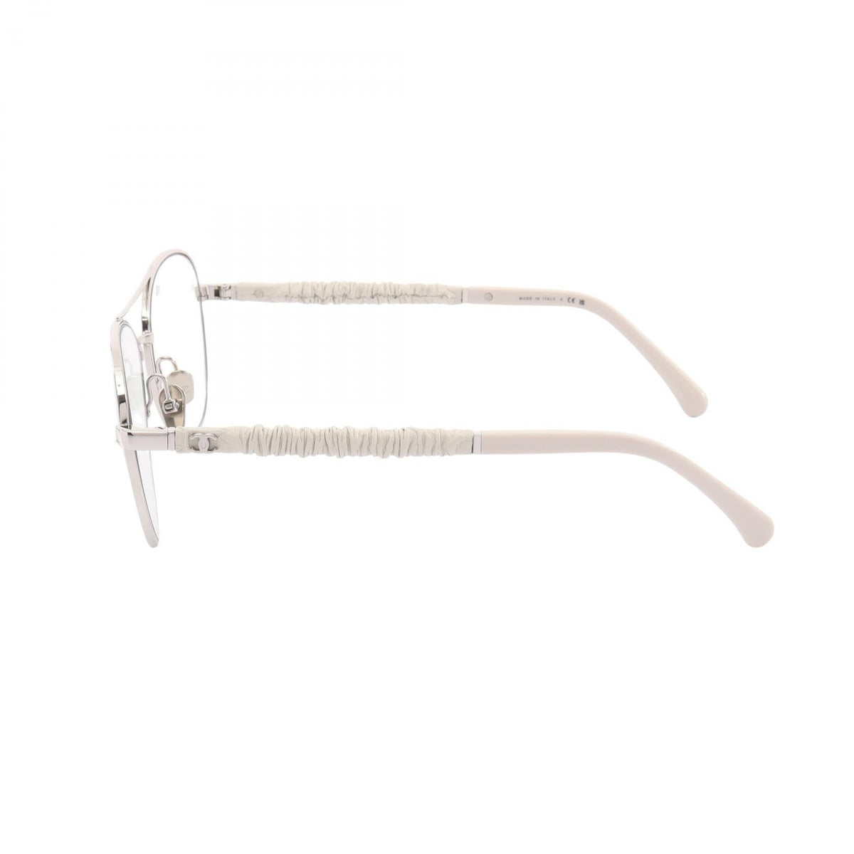 CHANEL Silver/White COCO Mark leather Metal / Plastic 2101220146955