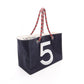 CHANEL Navy/Silver/Red No.5 Chocolate Bar COCO Mark canvas leather 2101220142049