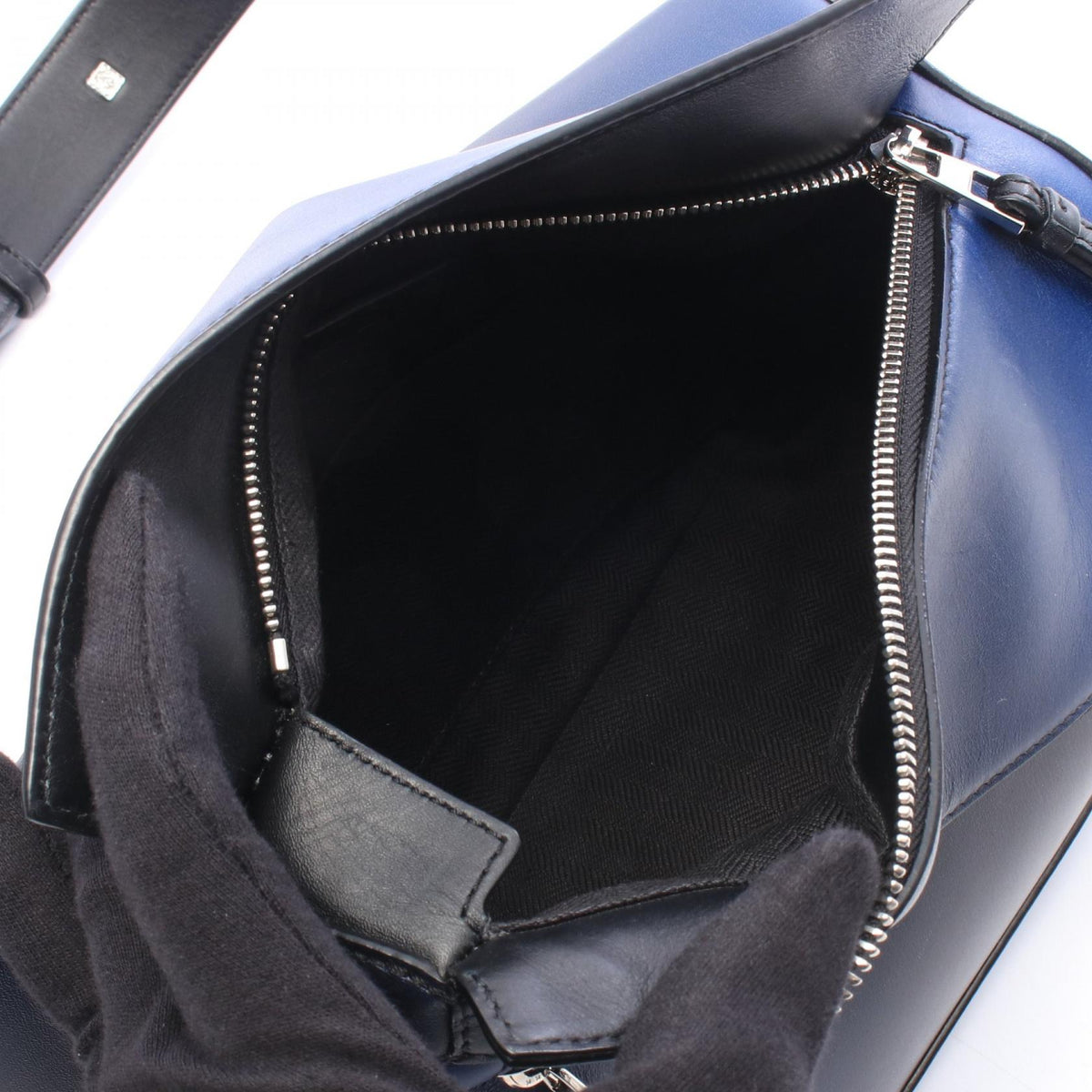 LOEWE Puzzle Bum Bag Small Waist bag Body bag Blue/Black leather B510SEBX02 2101220205508
