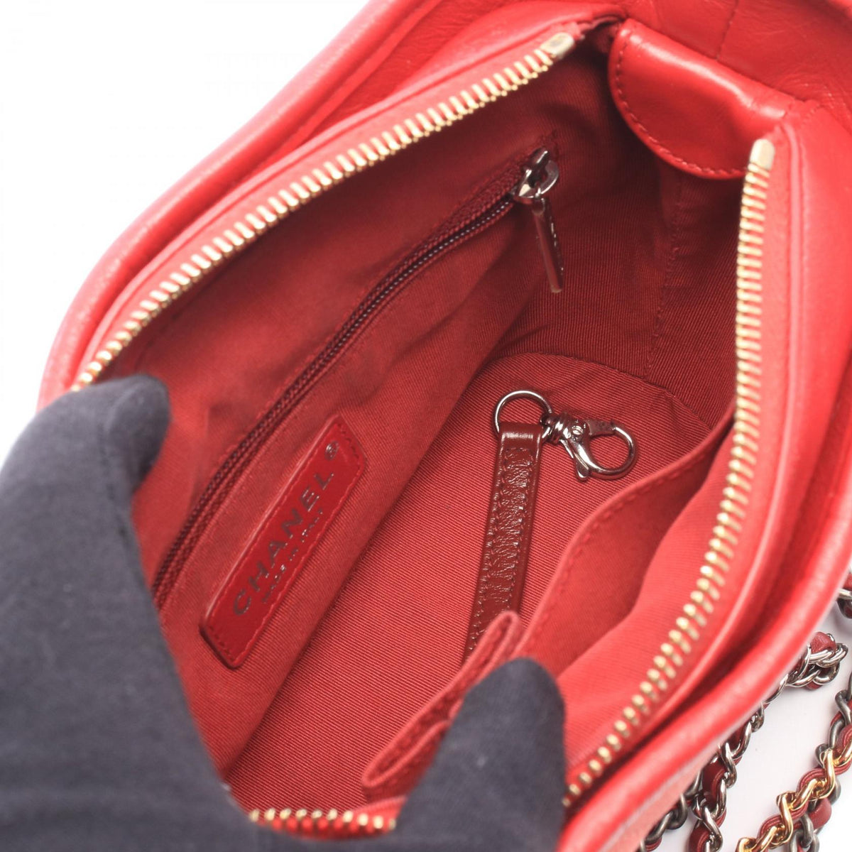 CHANEL Pink/Red/Bordeaux Gabriel De Chanel Small Hobo Suede leather A91810 2104102540995