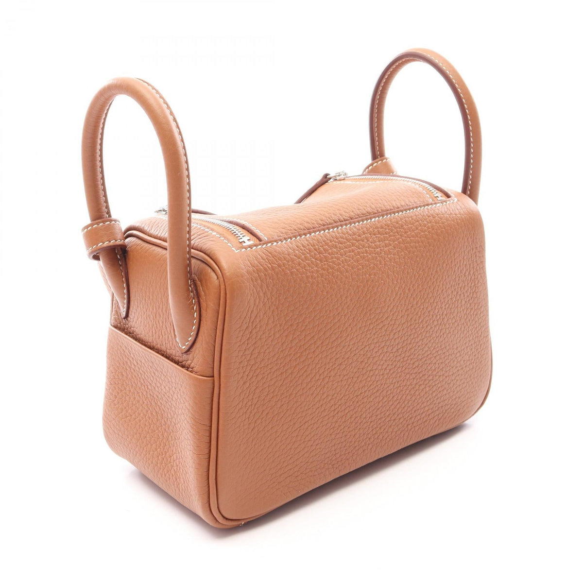 HERMES Lindy Mini Gold Shoulder Bag Brown Taurillon Clemence Other Taurillon Clemence 2104102540056
