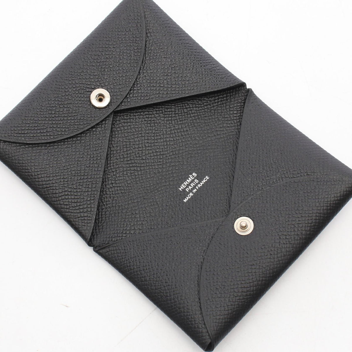 HERMES Calvi coin purse Black Epsom Other Epsom 2120300060516