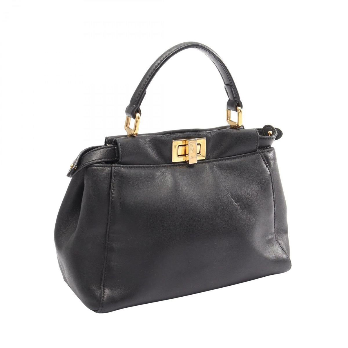 FENDI Mini Peek Boo 2WAY Handbag Black leather 8BN244 2101219975382