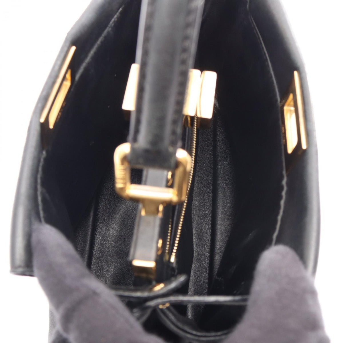 FENDI Mini Peek Boo 2WAY Handbag Black leather 8BN244 2101219975382