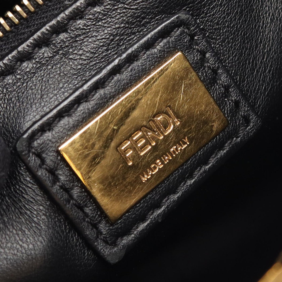 FENDI Mini Peek Boo 2WAY Handbag Black leather 8BN244 2101219975382