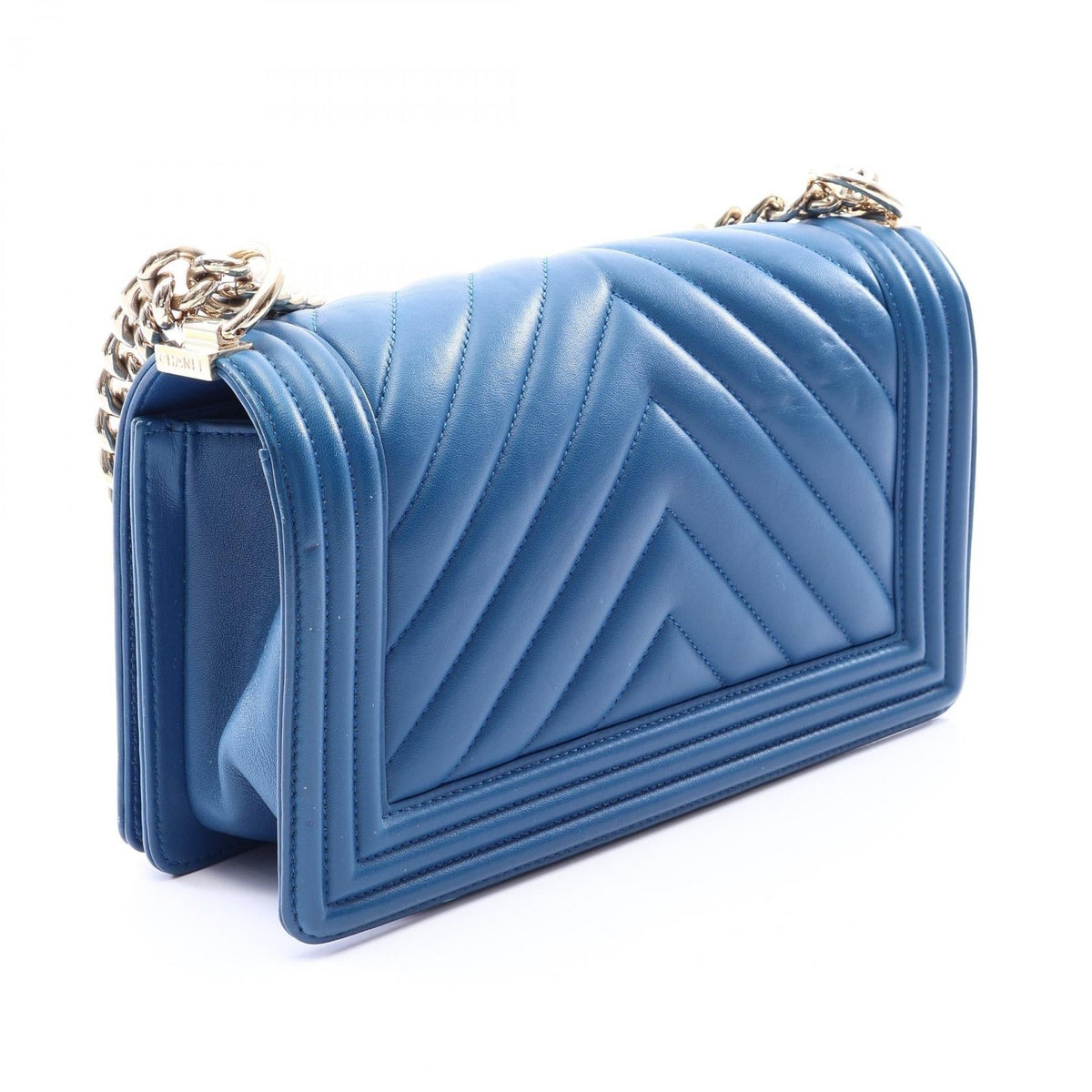 CHANEL Blue Boy Chanel Chevron V Stitch Lambskin (sheep leather) A67086 2101220185688