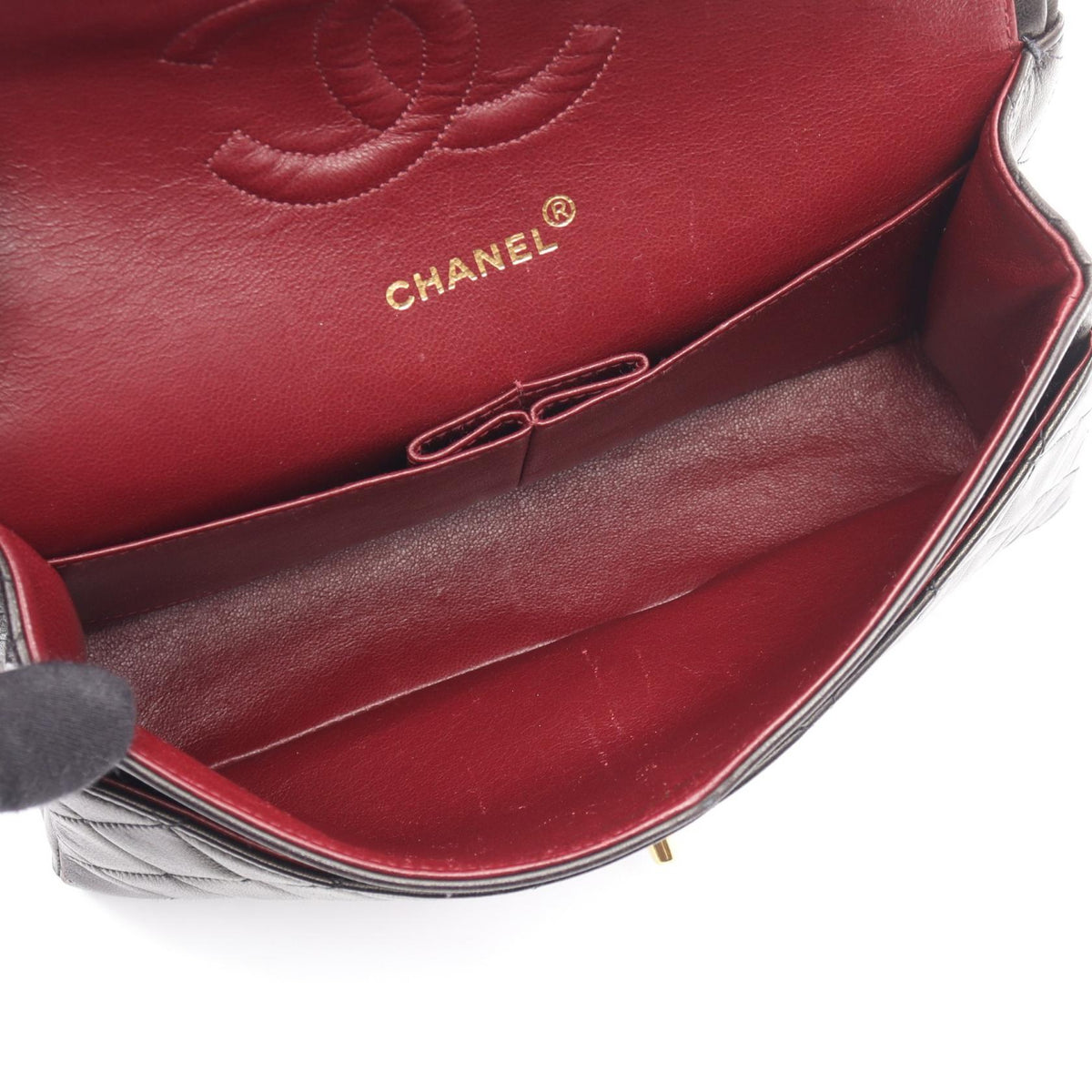 CHANEL Black Matelasse W flap Lambskin (sheep leather) 2118300094372