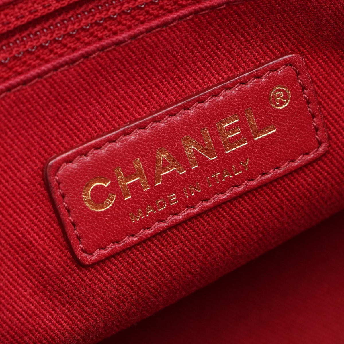 CHANEL Red Matelasse Bowling Bag Grained Calfskin leather 2120100038135