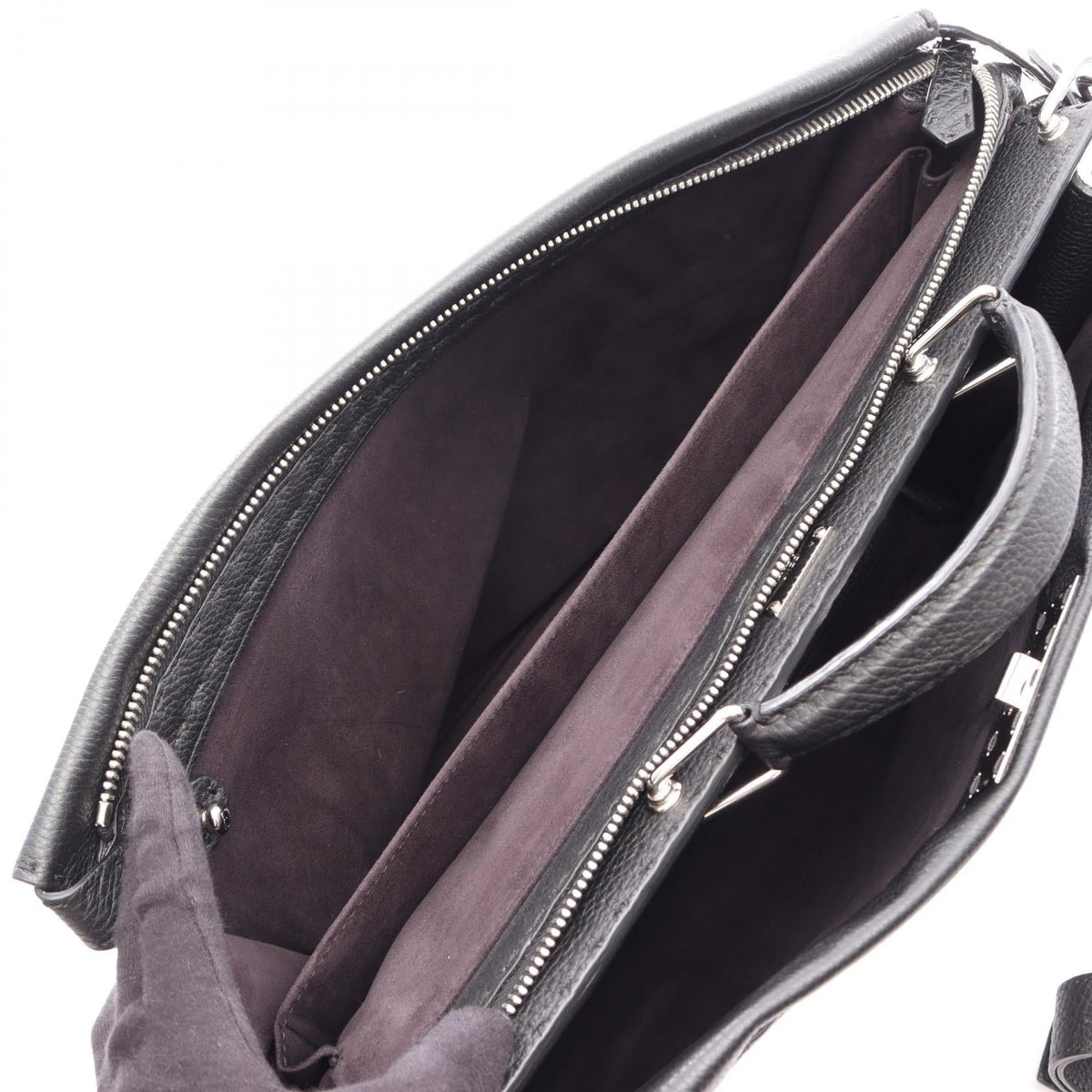 FENDI Peekaboo Selleria Business bag Black leather 7VA388 2101220139285