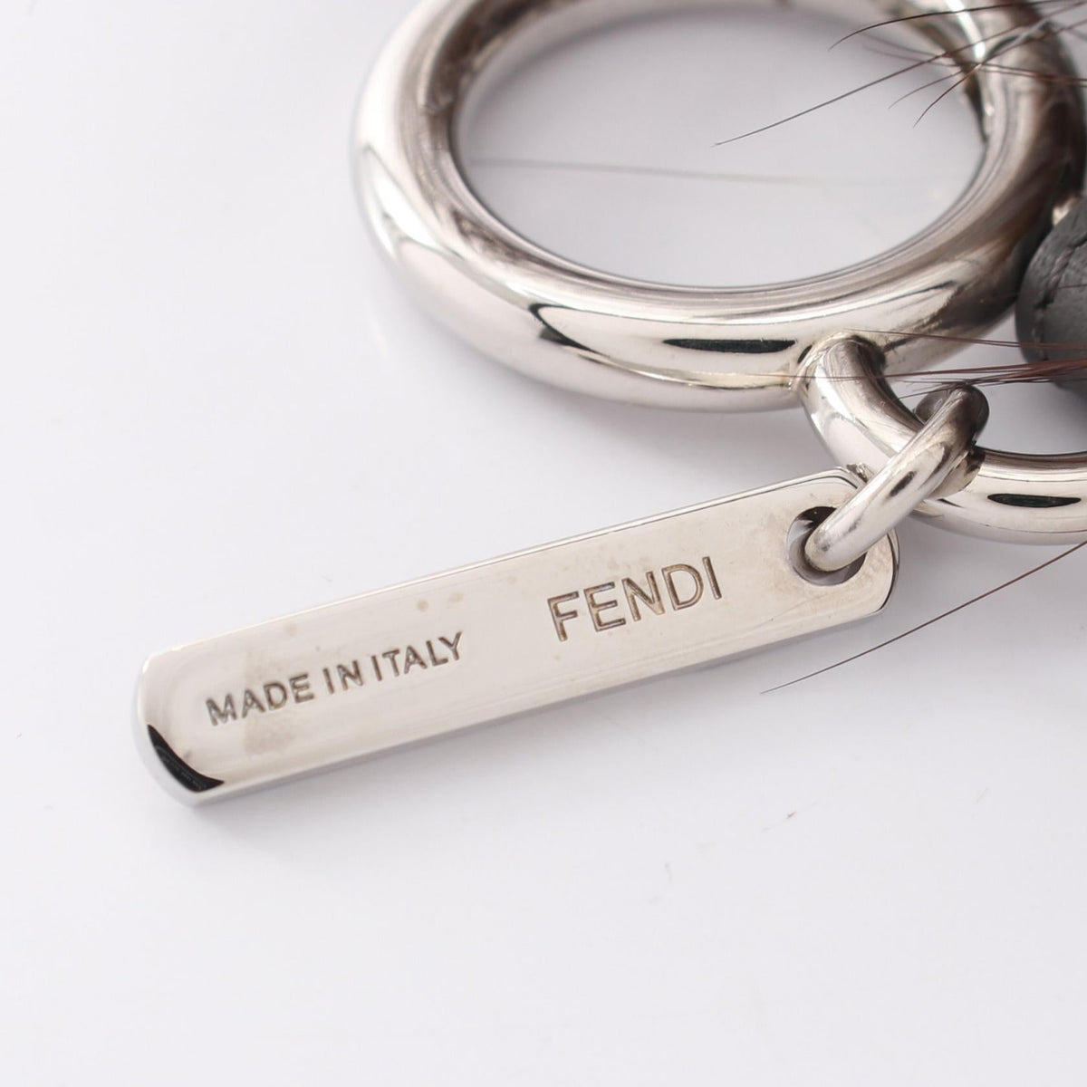 FENDI Bagbugs Monster charm Navy/Gray/Red leather fur 2101219975597