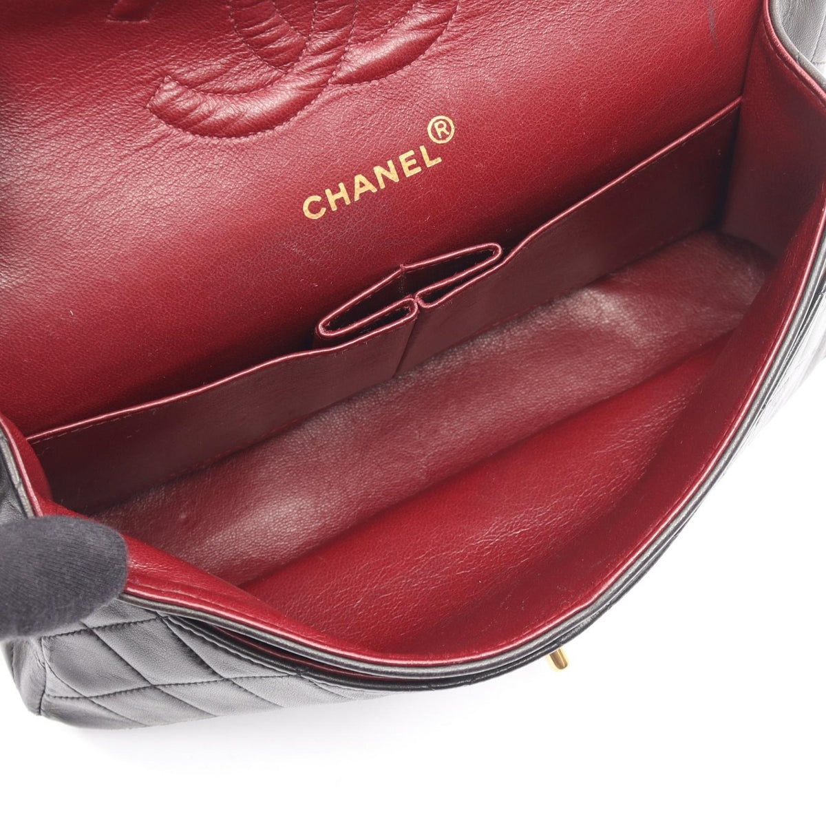 CHANEL Black Matelasse W flap Lambskin (sheep leather) 2101220035570