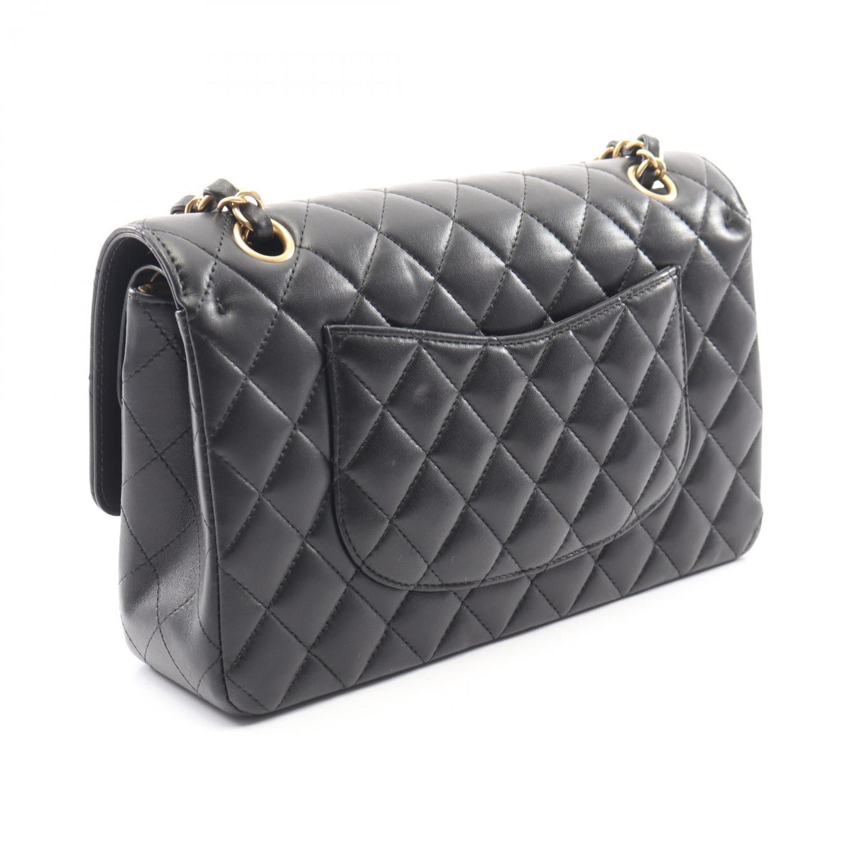 CHANEL Black Matelasse Double Flap Icon Charm Lambskin (sheep leather) A01112 2106800626506